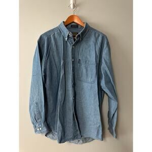 Chaps Ralph Lauren Denim Shirt Mens Large Chambray Button Down Cotton Casual